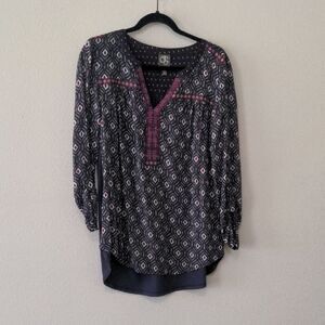 Anthropologie One September Geometric Print Top